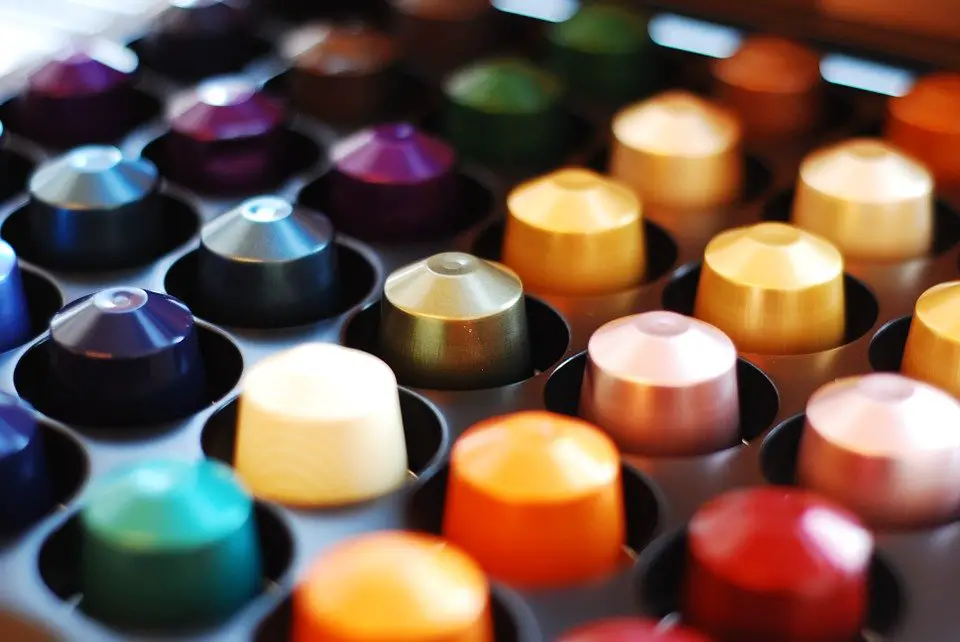 rows of nespresso capsules(pods)