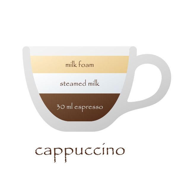 Illustration of cappuccino ratio